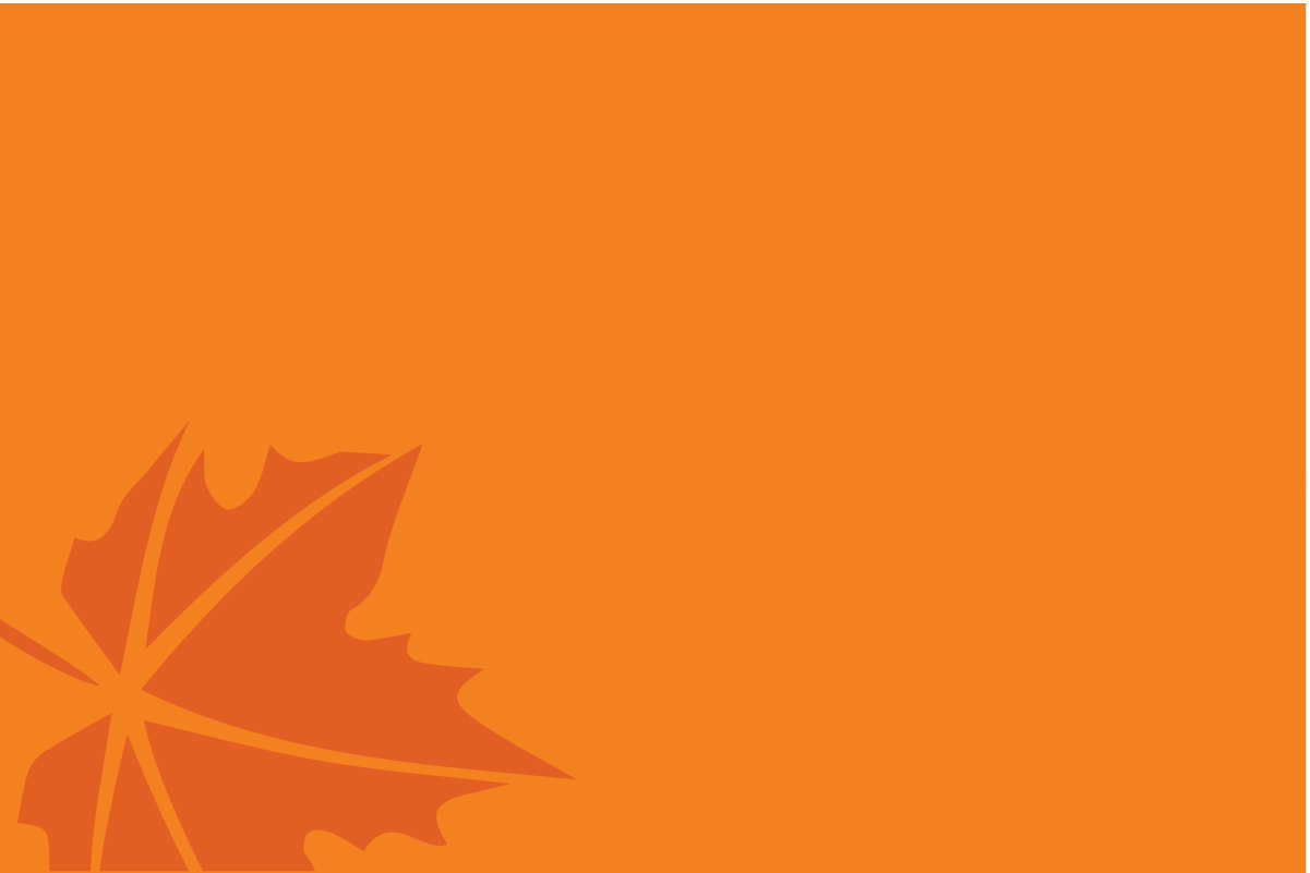 Orange Square with a Leaf