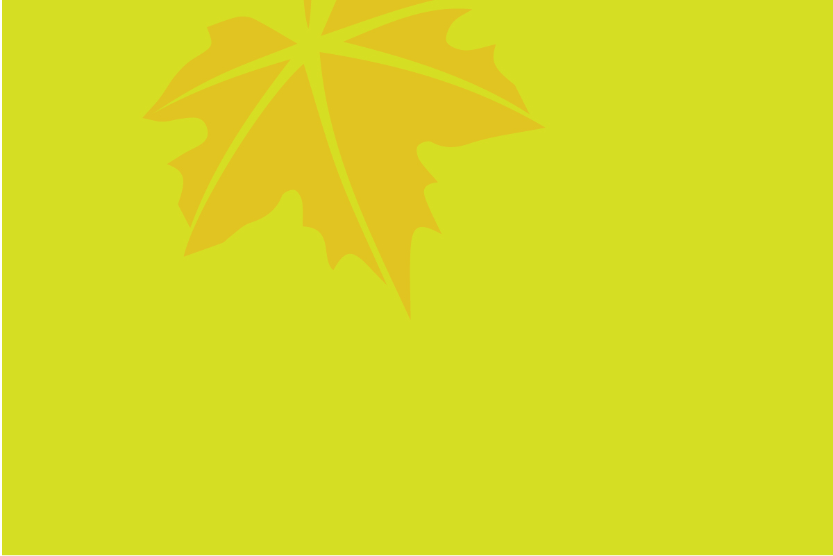 Yellow Square with a leaf